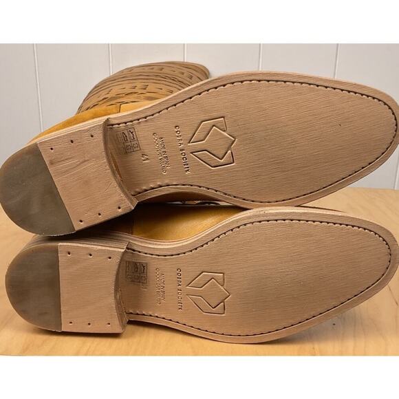 Cobra Society Brown Tall Riding Boots Lazar Cut Detailing NWOB Size EU 41/42 - Picture 5 of 6